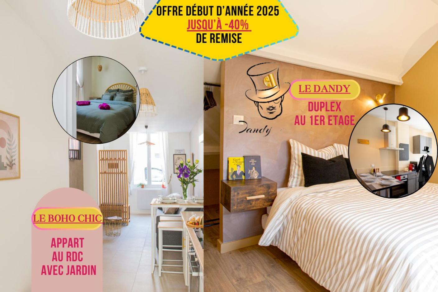 Ideal Pro & Couple - 2 Logements Theme Boho Chic Rdc & Dandy 1Er Etage - Quartier Calme - Jardin - Wifi Hd - Smart Tv - Parking Gratuit - Proche Centre & Transports - Ask Home Valenciennes Dış mekan fotoğraf
