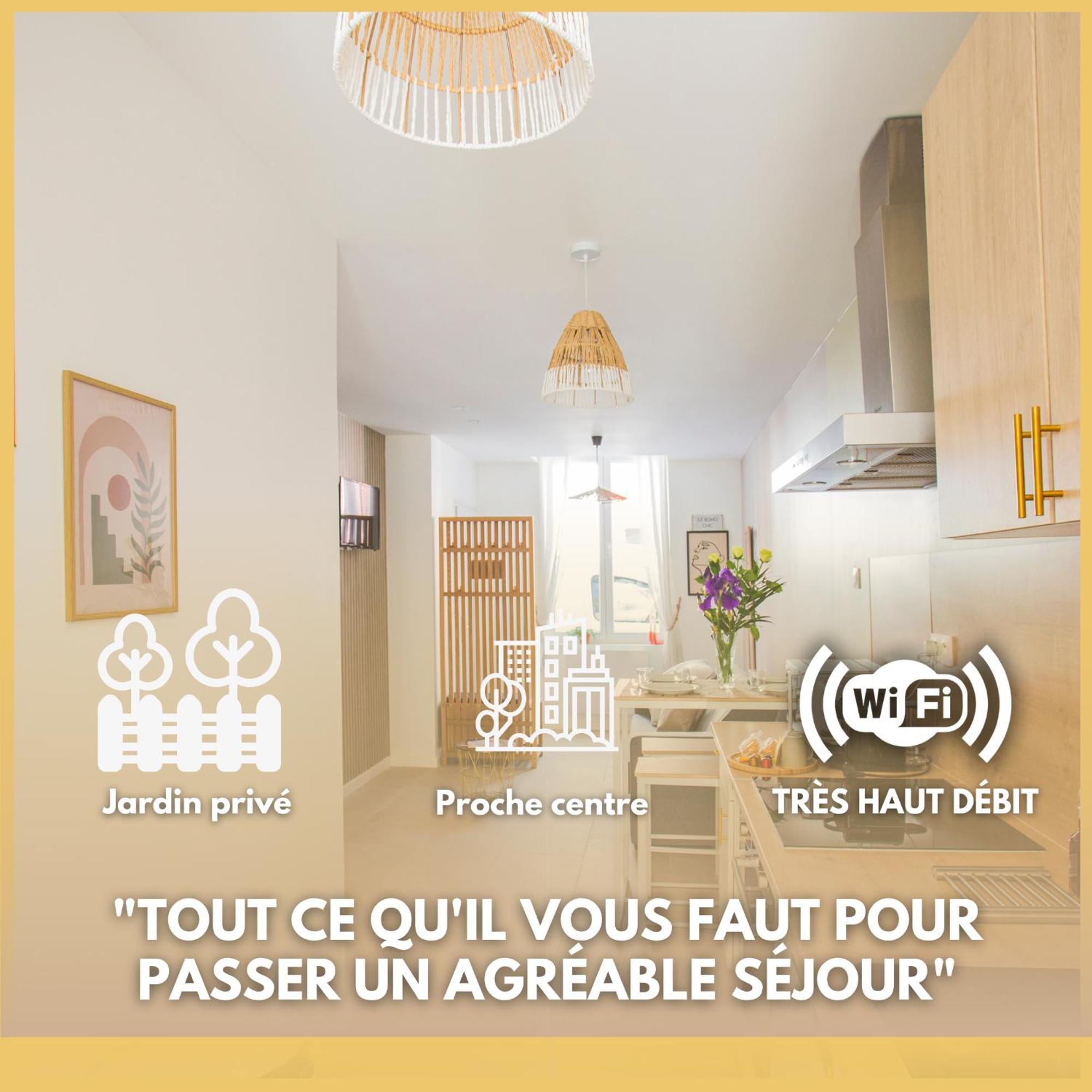 Ideal Pro & Couple - 2 Logements Theme Boho Chic Rdc & Dandy 1Er Etage - Quartier Calme - Jardin - Wifi Hd - Smart Tv - Parking Gratuit - Proche Centre & Transports - Ask Home Valenciennes Dış mekan fotoğraf